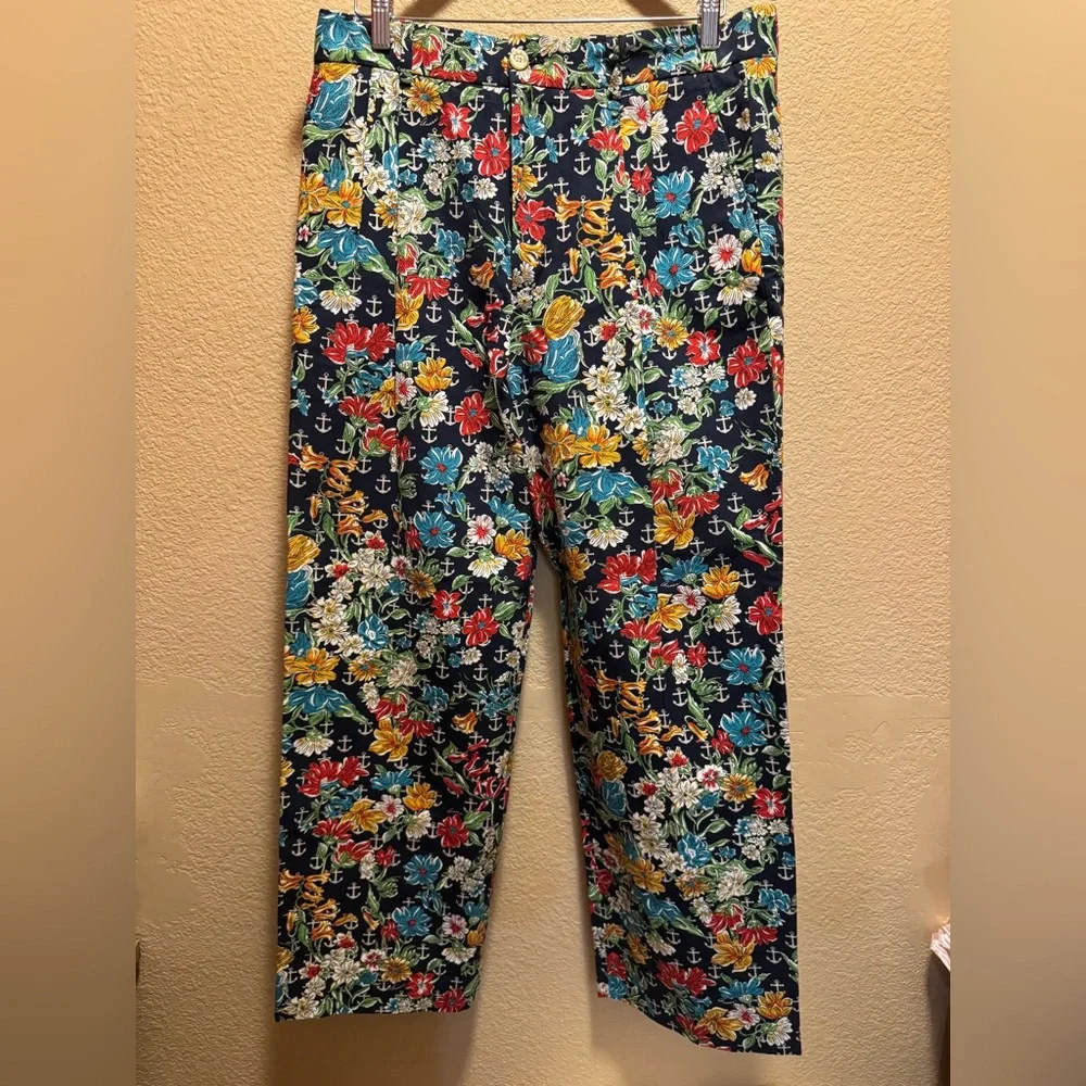 New Authentic Gucci GG Logo Multicolor Floral Pants Size IT 50 / US 34